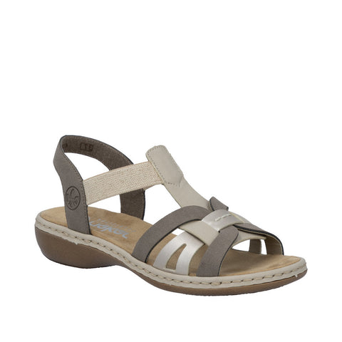 Rieker 65918-64 Beige Womens Casual Comfort Slingback Sandals