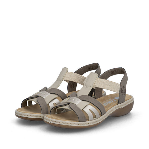 Rieker 65918-64 Beige Womens Casual Comfort Slingback Sandals