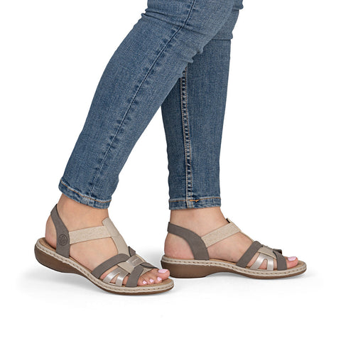 Rieker 65918-64 Beige Womens Casual Comfort Slingback Sandals