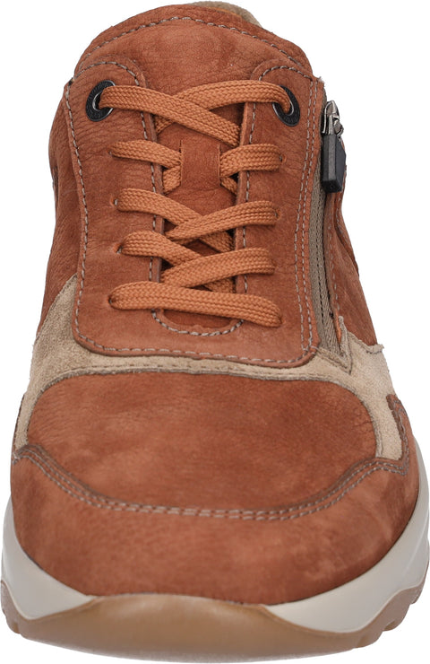 Waldlaufer 662001 413 318 K-John 2xBear 2xOrder Cognac Storm Mens K Fitting Lace Up Side Zip Trainers