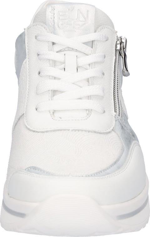 Waldlaufer 669K01 503 663 K-Luana Vega Fume Turbostretch Weiss Silber Womens K Fitting Zip Up Lace Up H Fitting Trainers