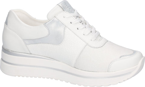 Waldlaufer 669K01 503 663 K-Luana Vega Fume Turbostretch Weiss Silber Womens K Fitting Zip Up Lace Up H Fitting Trainers
