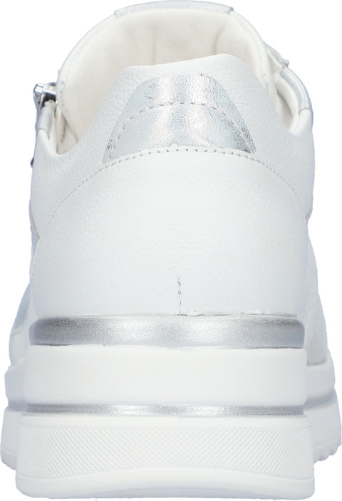 Waldlaufer 669K01 503 663 K-Luana Vega Fume Turbostretch Weiss Silber Womens K Fitting Zip Up Lace Up H Fitting Trainers
