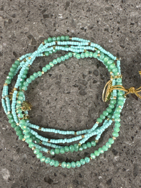 Hot Tomato Bracelet - Multi Strand Sizzler - Aqua Flow