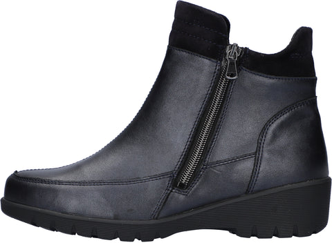Waldlaufer 675803 311 386 K-Kamela Navy Womens Wide Fitting Ankle Boots