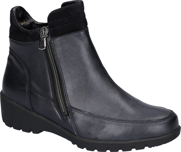 Waldlaufer K-Kamela Navy Womens Wide Fitting Ankle Boots