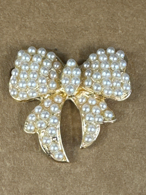 BR - Beau Bow - Antique Gold / Faux Pearl