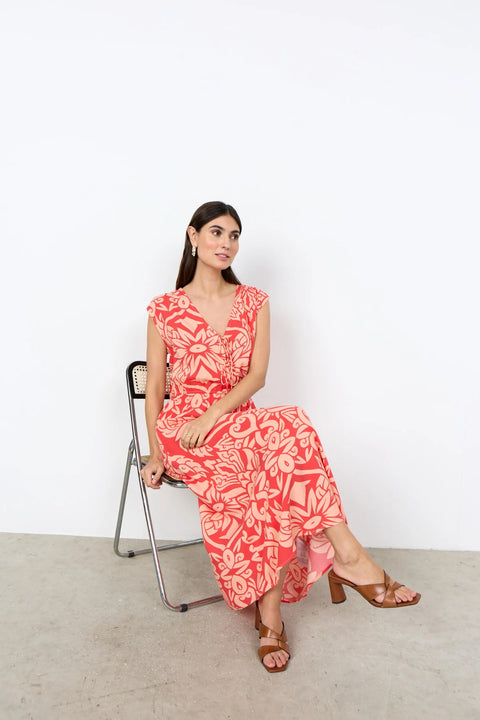Soya Concept Felone 3 Dress Coral Print