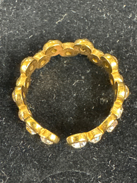 R - Zircon Garland - Adjust / Stainless Steel W/18k Gold PVD
