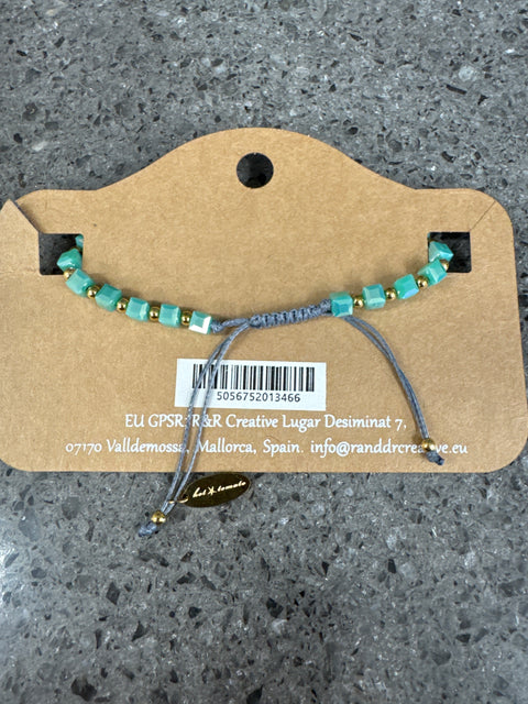 Hot Tomato Friendship Bracelet Crystal with gold plated stainless steel - Jade Green