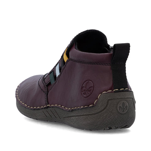 Rieker 52584-30 Red Womens Casual Comfort Zip Up Ankle Boots