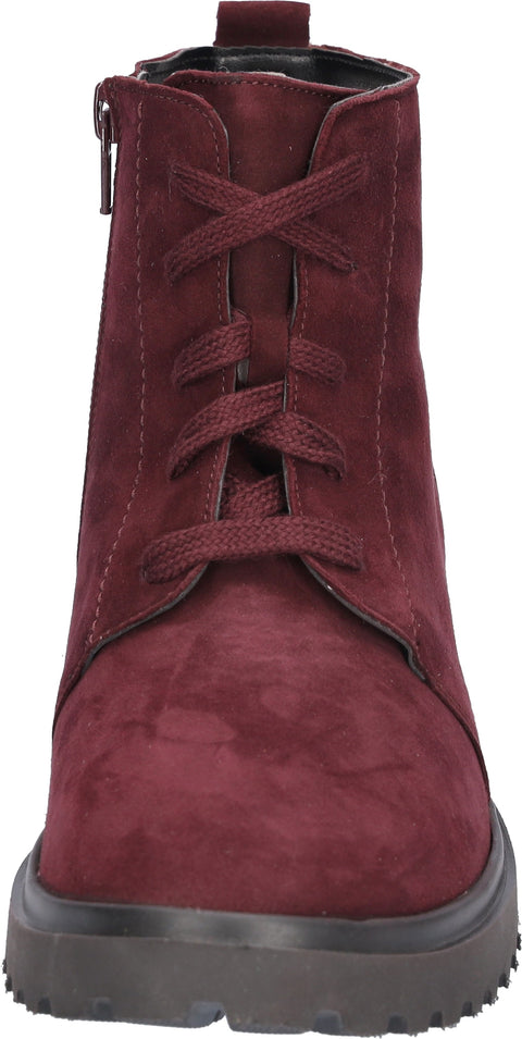 Waldlaufer Womens 716807 901 020 Bordo H-Luise Wide Fitting Lace Up Zip Up Ankle Boots