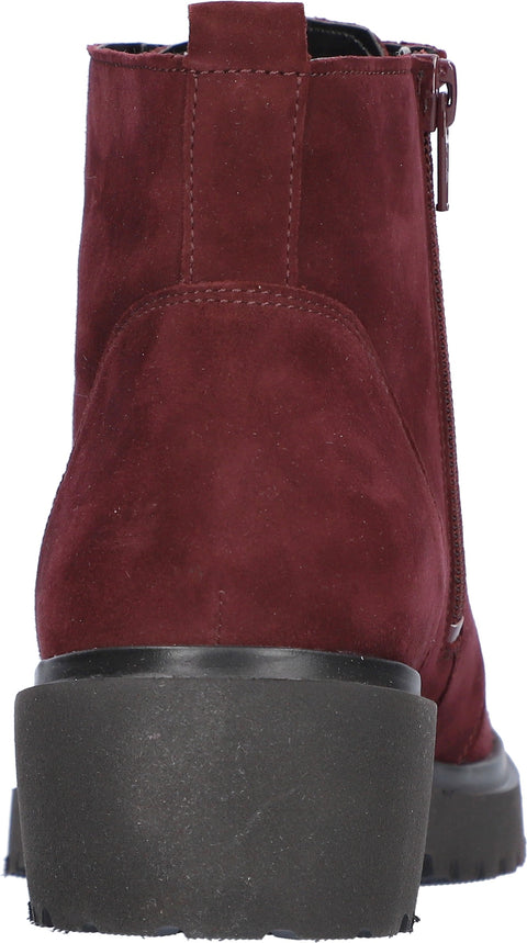 Waldlaufer Womens 716807 901 020 Bordo H-Luise Wide Fitting Lace Up Zip Up Ankle Boots