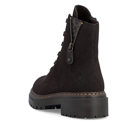 Rieker 72617-25 Brown Womens Casual Comfort Lace Up Zip Up Leather Ankle Boots