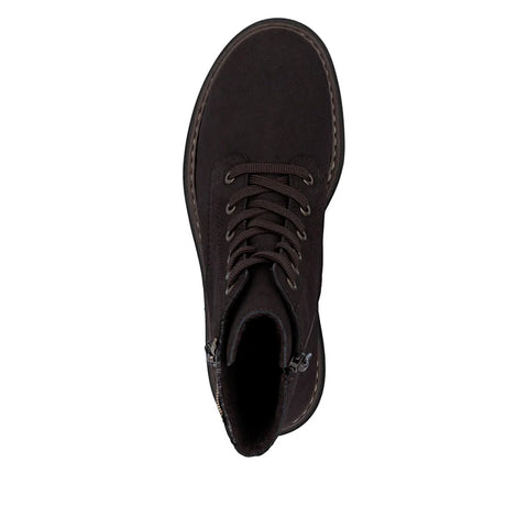 Rieker 72617-25 Brown Womens Casual Comfort Lace Up Zip Up Leather Ankle Boots
