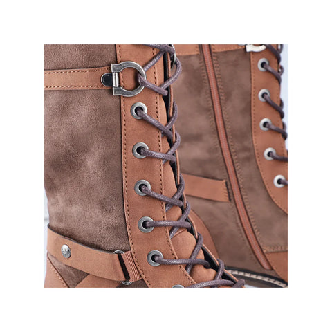 Rieker 94732-25 Brown Womens Lace Up Zip Up Knee High Boots