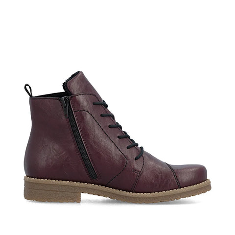 Rieker 73500-30 Purple Womens Casual Comfort Zip Up Leather Ankle Boots