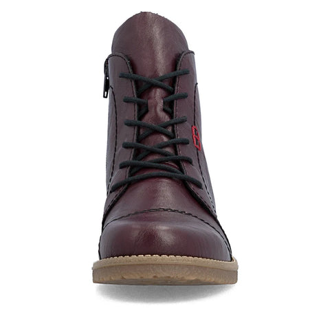 Rieker 73500-30 Purple Womens Casual Comfort Zip Up Leather Ankle Boots