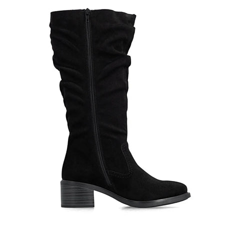Rieker 74192-00 Black Womens Casual Comfort Zip Up Knee High Boots
