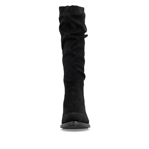 Rieker 74192-00 Black Womens Casual Comfort Zip Up Knee High Boots