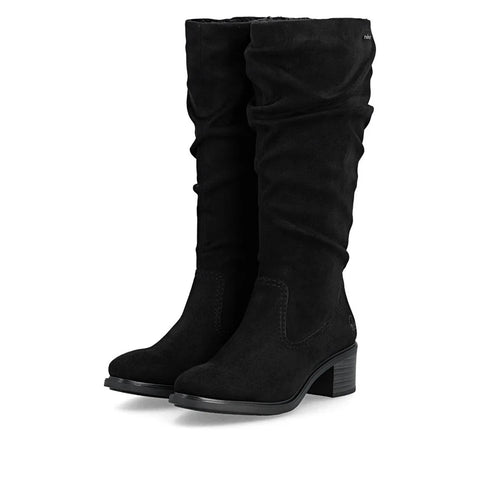 Rieker 74192-00 Black Womens Casual Comfort Zip Up Knee High Boots