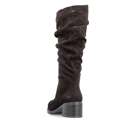Rieker 74192-25 Brown Womens Casual Comfort Zip Up Knee High Boots