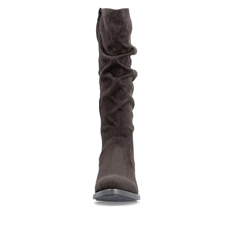 Rieker 74192-25 Brown Womens Casual Comfort Zip Up Knee High Boots