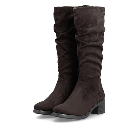 Rieker 74192-25 Brown Womens Casual Comfort Zip Up Knee High Boots