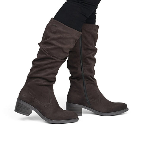 Rieker 74192-25 Brown Womens Casual Comfort Zip Up Knee High Boots