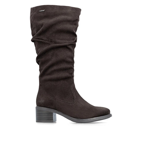 Rieker 74192-25 Brown Womens Casual Comfort Zip Up Knee High Boots