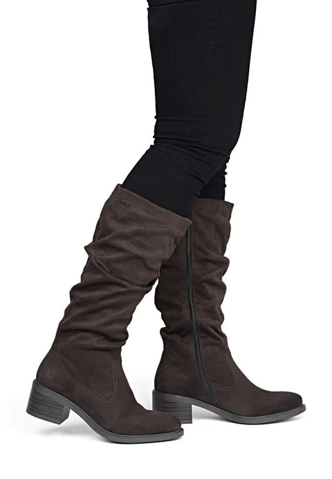 Rieker 74192-25 Brown Womens Casual Comfort Zip Up Knee High Boots