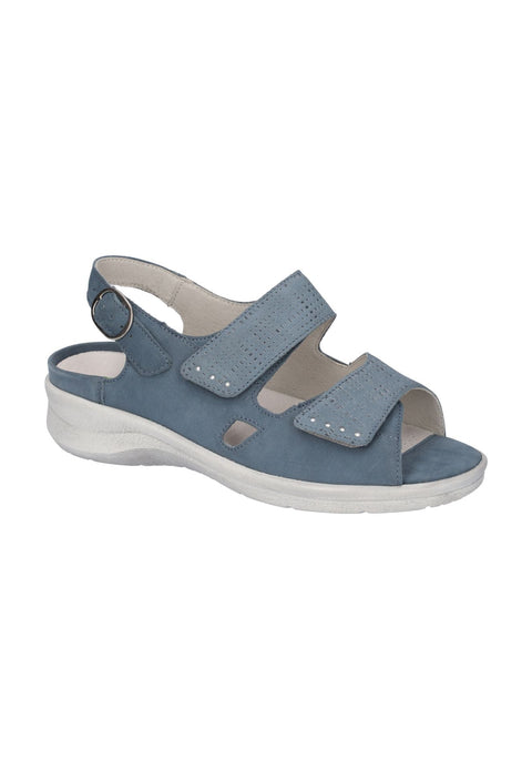 Waldlaufer 811016 305 263 Merle Denver Karin Cantadora Denim Silber Womens M Fitting Touch Fastening M Fitting Sandals