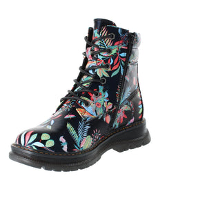 Westland By Josef Seibel Peyton 01 Black Print Floral Ladies Comfort Lace Up Ankle Boot