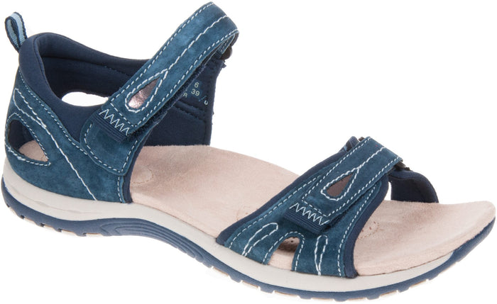 Free Spirit Savannah Navy Womens Closed in Heel Leather Sandals