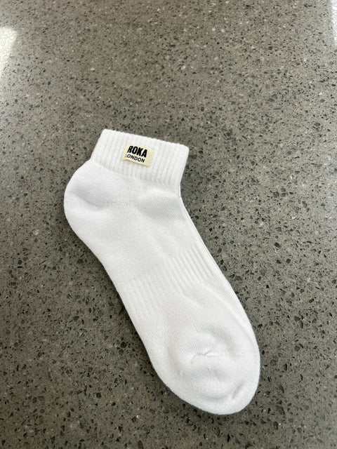 Roka Wembley Off White Organic Cotton Super Comfy Stylish Socks