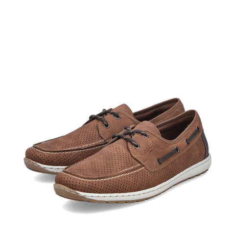 Rieker 08816-24 Mens Brown Casual Comfort Lace Up Boat Deck Shoes