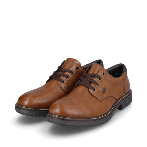 Rieker 33101-24 Brown Mens Water Repellent Casual Comfort Lace Up Shoes