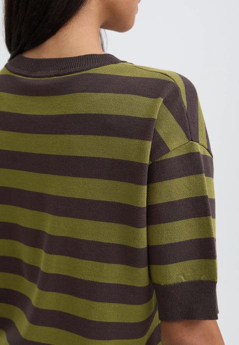 B.YOUNG 20814397 BYMMORLA AVOCADO JAVA STRIPE TSHIRT