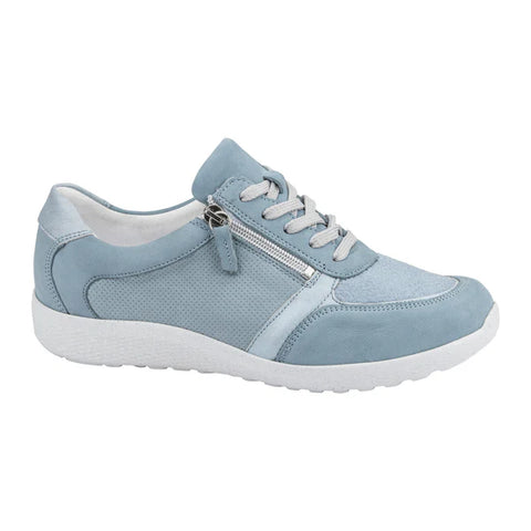 Waldlaufer 815M01 408 267 M-IRA Denver Bronx Minileos Sky Womens M Fitting Nubuck/Stretch and Lace Up Zip Up Shoes