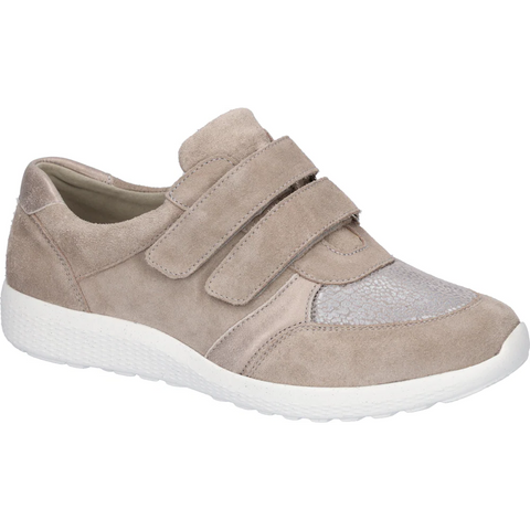 Waldlaufer 815M30 302 201 M-Ira Eclis Grey Stein Womens M Fitting Leather Touch Fastening Shoes