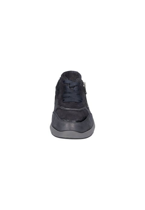 Waldlaufer 831004 984 341 M-Tonia Classi Taipei Order Molly Marine Notte Womens M Fitting Zip Up Lace Up H Fitting Leather Trainers