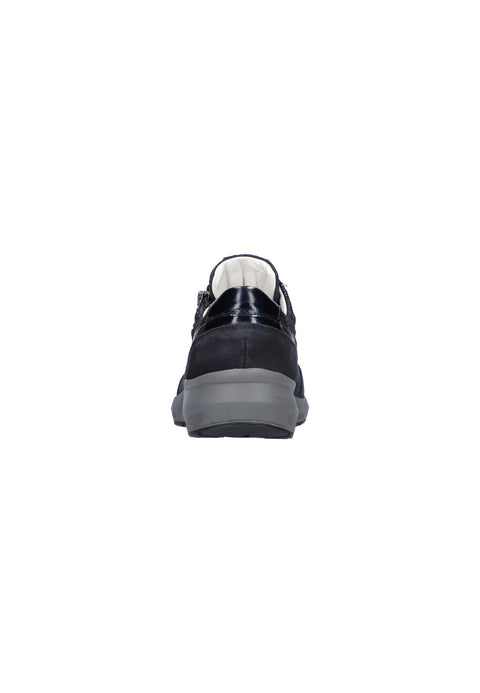 Waldlaufer 831004 984 341 M-Tonia Classi Taipei Order Molly Marine Notte Womens M Fitting Zip Up Lace Up H Fitting Leather Trainers
