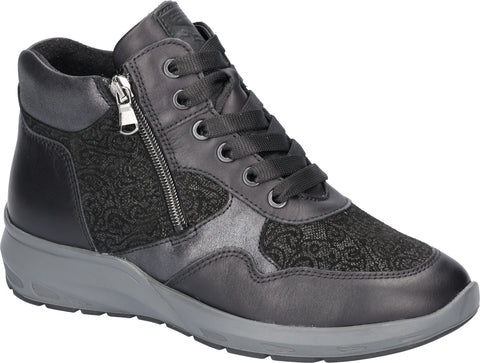 Waldlaufer 831802 501 001 M-Tonia Nappa Cupido Bronx 2xNap Schwarz Womens M Fitting Ankle Boots