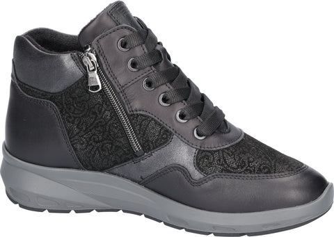 Waldlaufer 831802 501 001 M-Tonia Nappa Cupido Bronx 2xNap Schwarz Womens M Fitting Ankle Boots