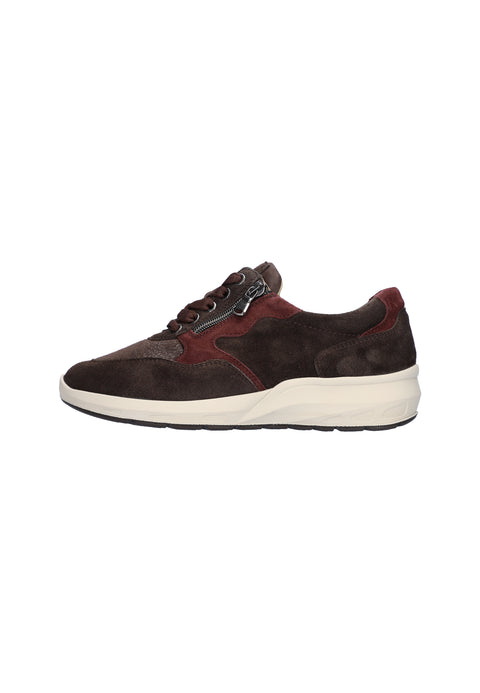 Waldlaufer 831M01 503 166 M-Tonia Order Melostr. Classi Darkbrown Brown Womens M Fitting Zip Up Lace Up H Fitting Leather Trainers