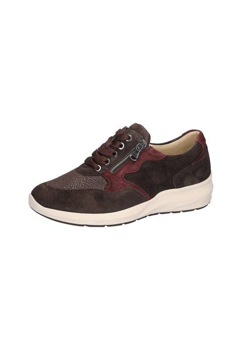 Waldlaufer 831M01 503 166 M-Tonia Order Melostr. Classi Darkbrown Brown Womens M Fitting Zip Up Lace Up H Fitting Leather Trainers