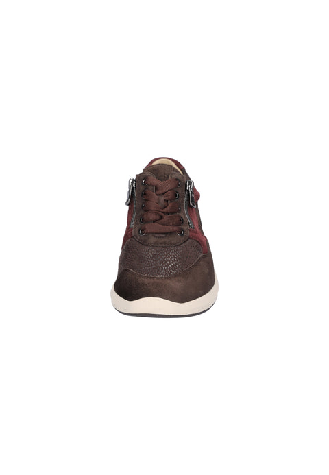 Waldlaufer 831M01 503 166 M-Tonia Order Melostr. Classi Darkbrown Brown Womens M Fitting Zip Up Lace Up H Fitting Leather Trainers