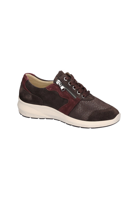 Waldlaufer 831M01 503 166 M-Tonia Order Melostr. Classi Darkbrown Brown Womens M Fitting Zip Up Lace Up H Fitting Leather Trainers