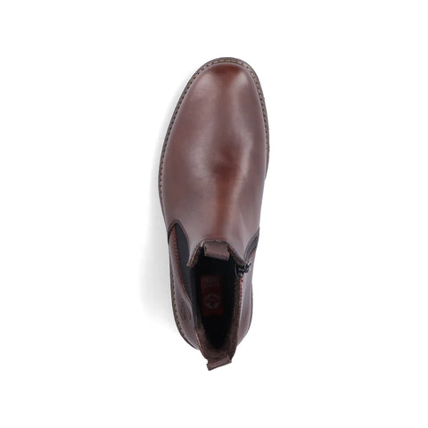 Rieker 33180-26 Brown Mens Casual Smart Leather Zip Up Ankle Boots