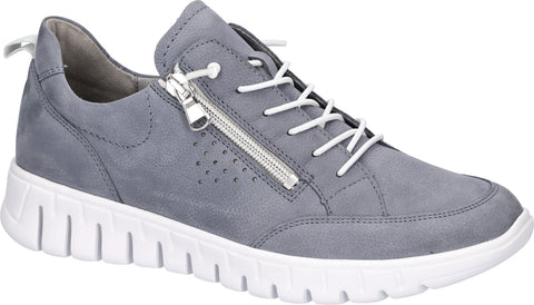 Waldlaufer 916003 101 206 H-Birdy Ausi Jeans Womens H Fitting Elastic Lace and Zip Fastening Trainers